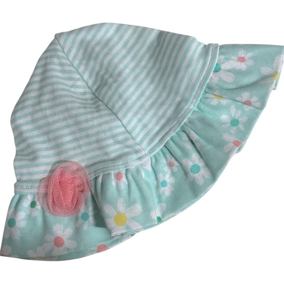 Little Me NWT Mint Floral Bubble Dress & Hat Baby Girl 12M - Picture 2 of 11